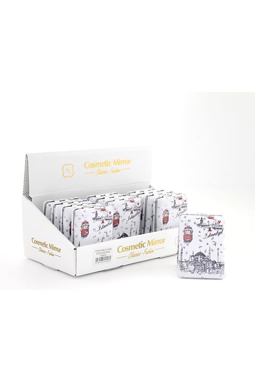 Taşlı İstanbul Tasarımı El Aynası Kalın Model 10