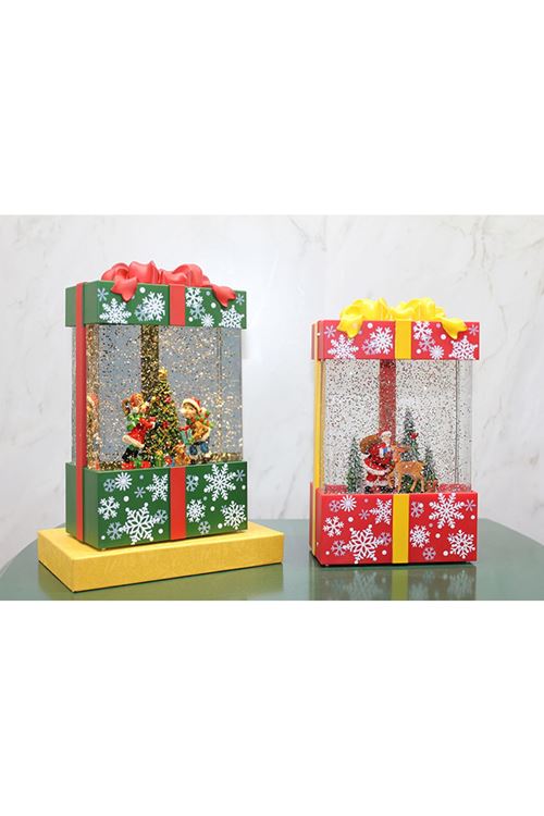 Yılbaşı Temalı Işıklı Müzikli Kar Küresi Hediye Kutusu Tasarımlı