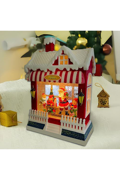 Yılbaşı Temalı Işıklı Müzikli Kar Küresi Ev Tasarımlı