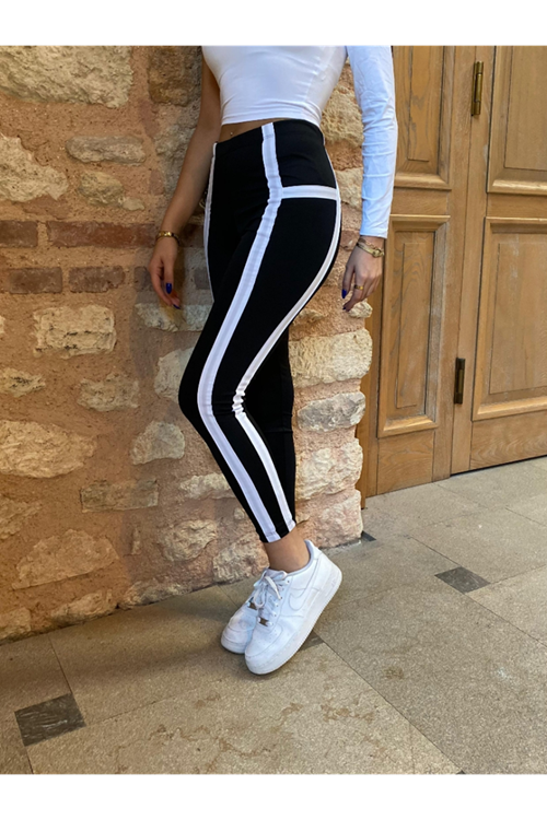 Kadın çizgili Egzersiz Dalgıç Tayt