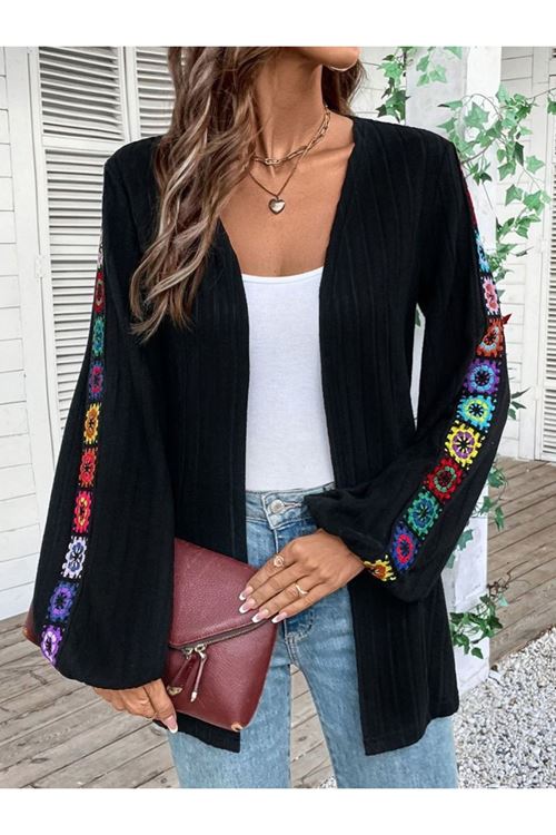 Kadın Uzun Kollu önü Açık şardonlu Kaşkorse Ceket