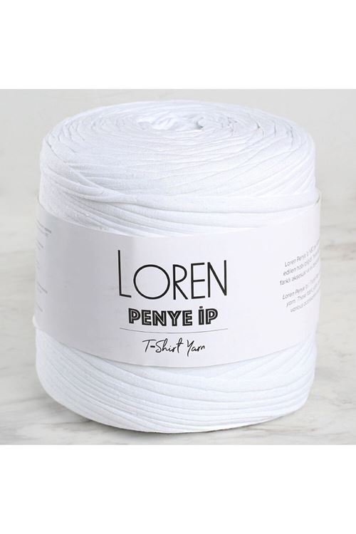 Loren Penye Kumaş El Örgü İpi Beyaz - 01