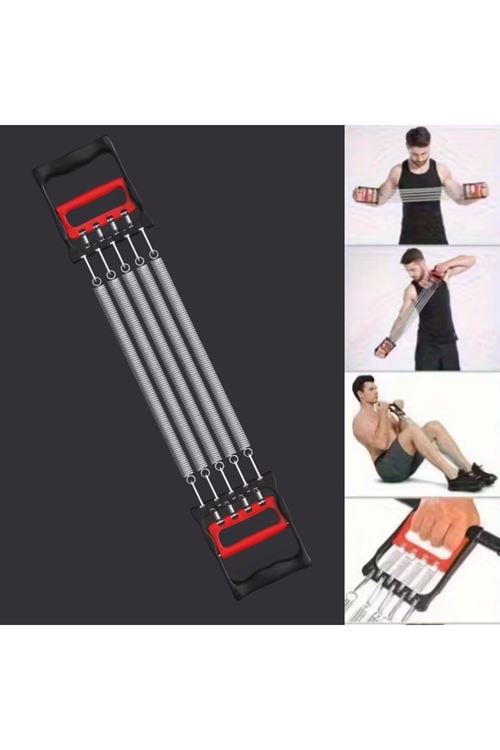 BUFFER® Göğüs Genişletme ve Kuvvet Egzersiz Aleti – 5 Yaylı 5 Kademeli Ayarlanabilir Fitness ve Kuvvet Antrenmanı Ekipmanı