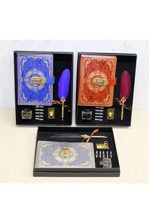 Şifreli Deri Defter Ve Divit Hokka Seti