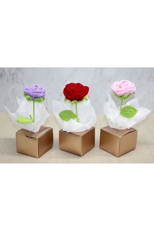 Tekli El Örgüsü Gül