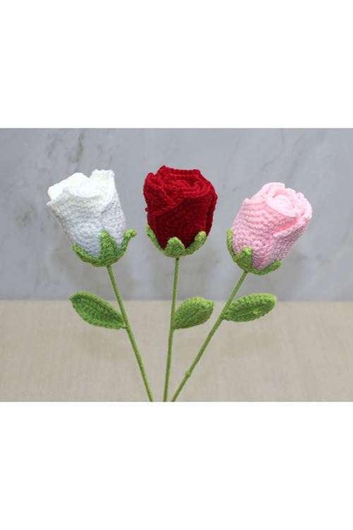 El Örgüsü Tekli Gül Gonca