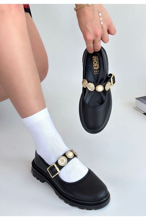 Okira Siyah Cilt Oxford Ayakkabı