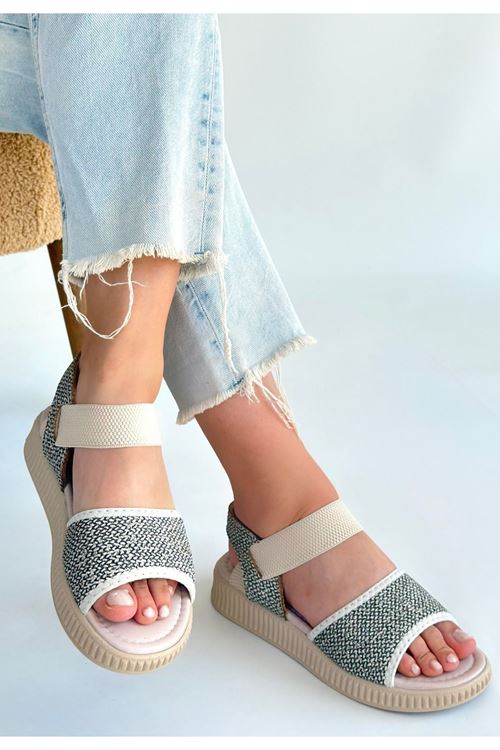 Jake Yeşil Hasır Cilt Sandalet