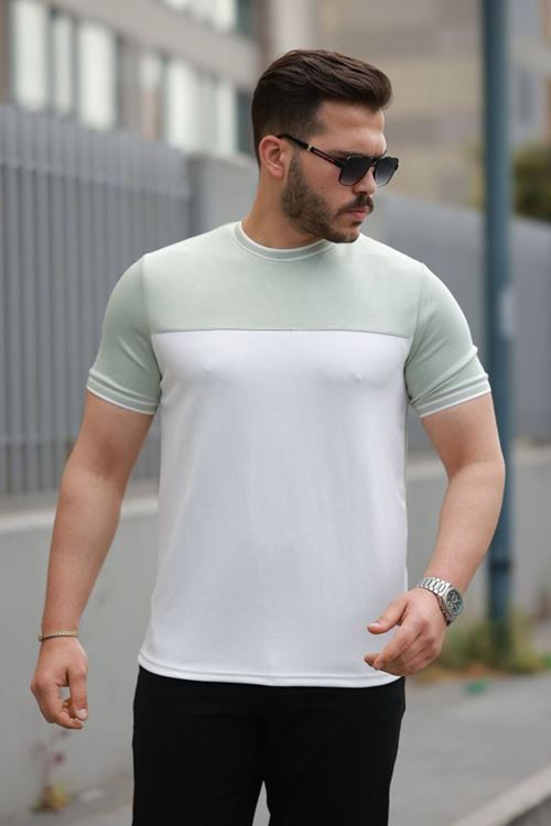 Erkek Parçalı Renk Kısa Kollu Tişört
