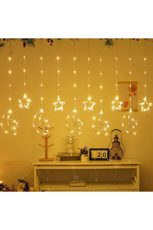 Ay Yıldız Perde Led 10 Saçaklı