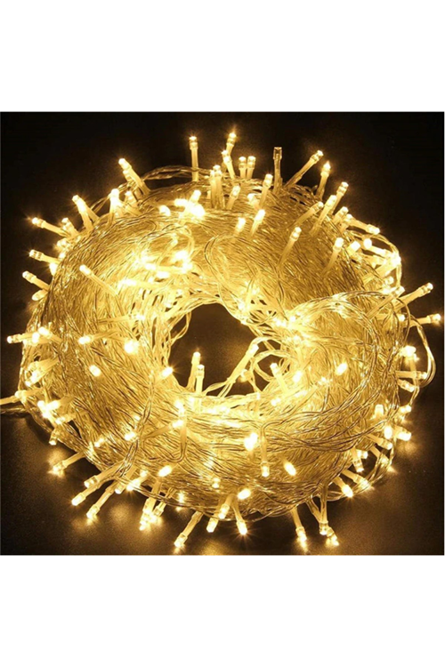 10m 100 Led Boncuk Lamba Gün Işığı Şeffaf Kablo