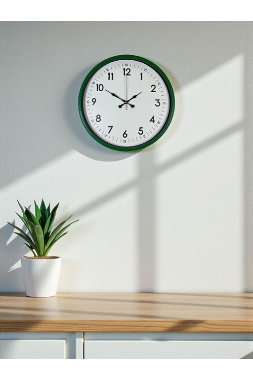 Zentime 36 Cm Yeşil Dekoratif Duvar Saati