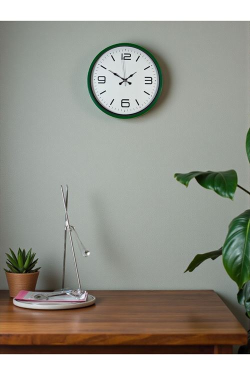 Zentime 36 Cm Yeşil Dekoratif Duvar Saati