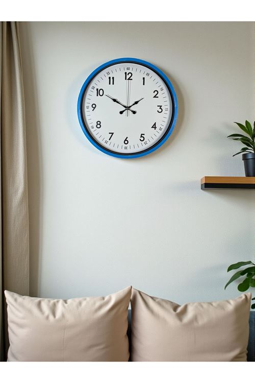 Zentime 36 Cm Mavi Dekoratif Duvar Saati