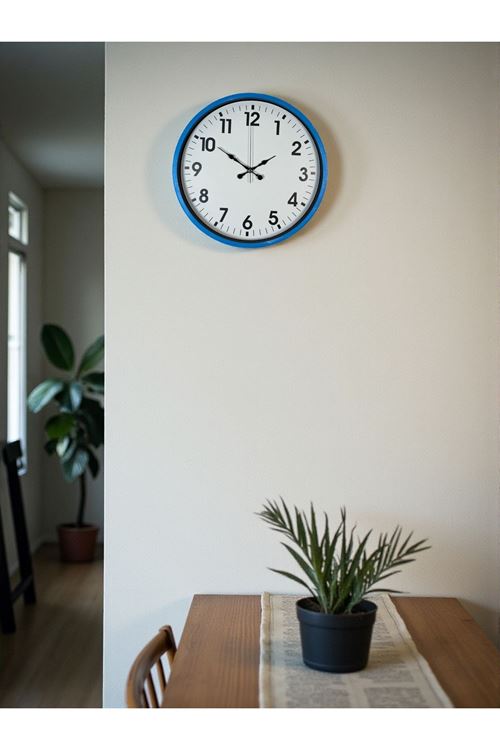 Zentime 36 Cm Mavi Dekoratif Duvar Saati