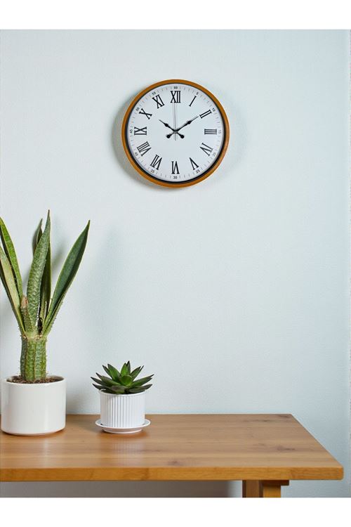 Zentime 36 Cm Turuncu Dekoratif Duvar Saati