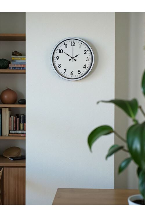 Zentime 36 Cm Beyaz Dekoratif Duvar Saati