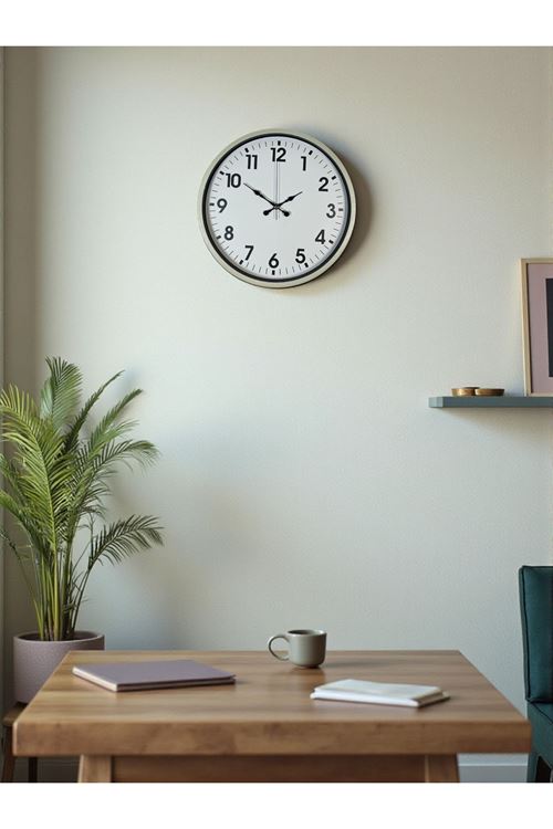 Zentime 36 Cm Krem Dekoratif Duvar Saati