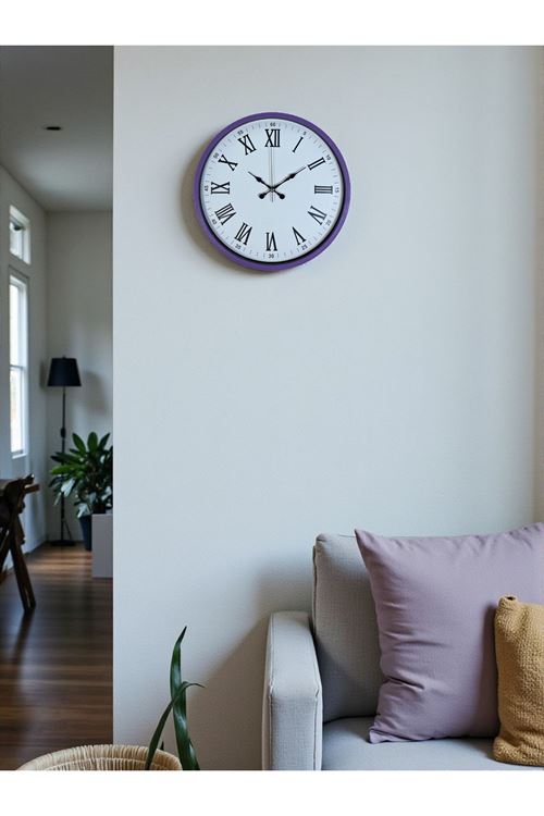 Zentime 36 Cm Mor Dekoratif Duvar Saati