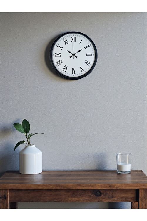 Zentime 36 Cm Siyah Dekoratif Duvar Saati