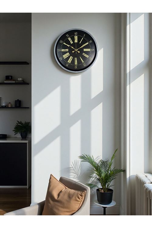 Zentime 36 Cm Gri Dekoratif Duvar Saati