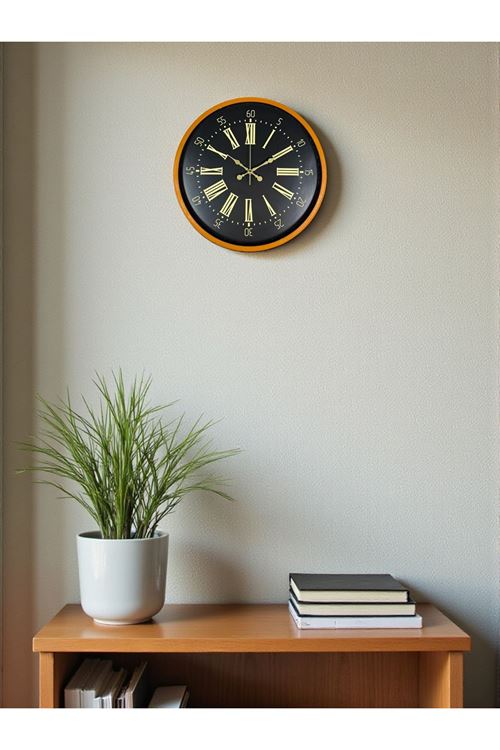 Zentime 36 Cm Turuncu Dekoratif Duvar Saati