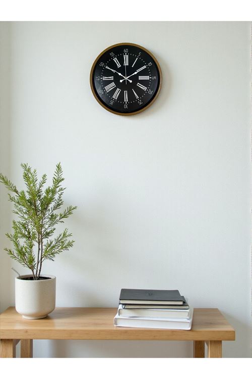 Zentime 36 Cm Kahverengi Dekoratif Duvar Saati