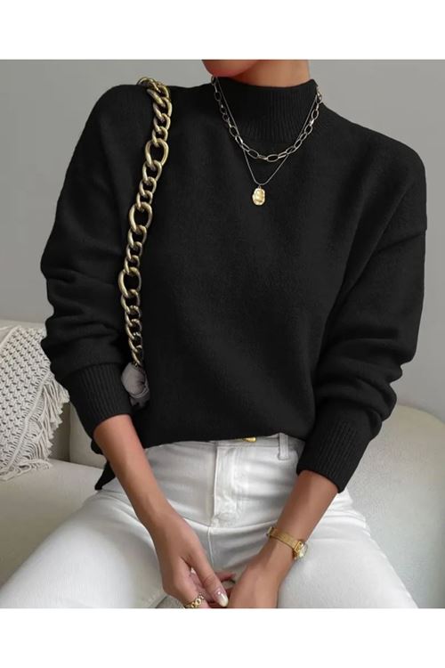 Kadın Uzun Kollu Balıkçı Yaka Triko Bluz