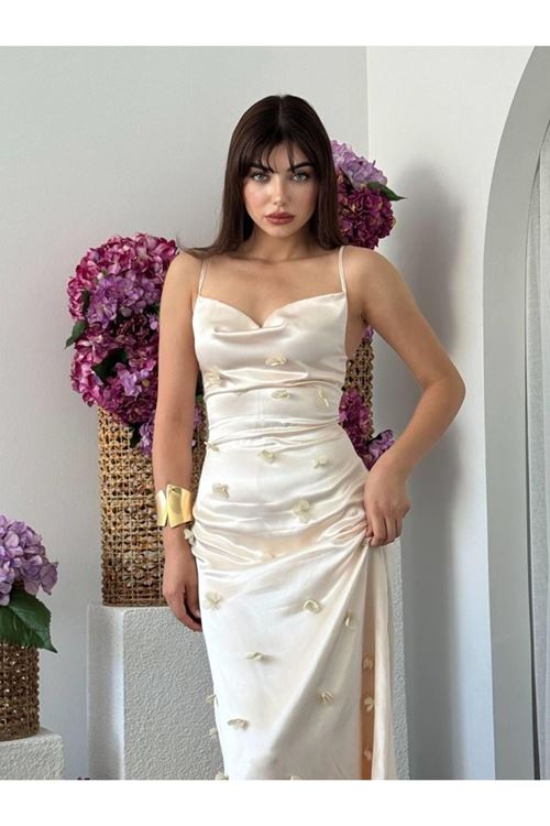 Dora Çiçek Detaylı Elbise