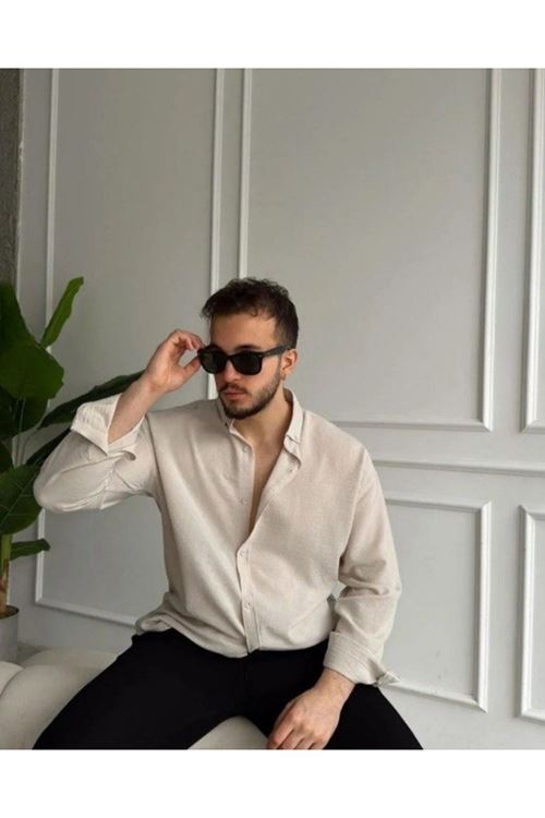 Erkek Uzun Kollu Regular Sofya Keten Gömlek