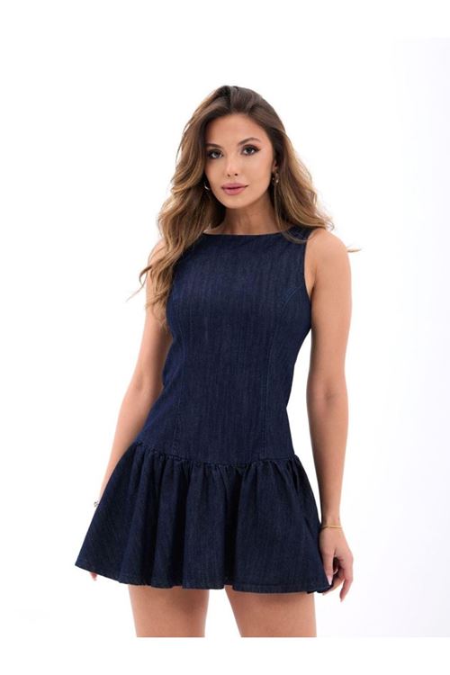 7460 KOT ELBİSE-MAVİ