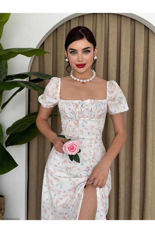 Zeze Balon Kol Elbise