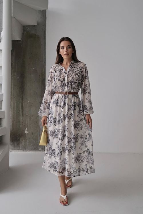 Siyah Biye Detaylı Elbise