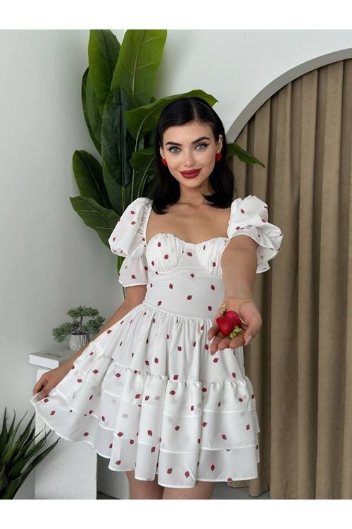 Beyaz Mini Elbise