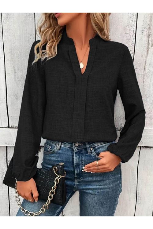 Kadın Uzun Kollu Hakim Yaka Bluz