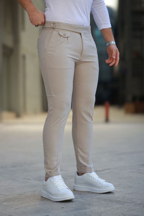 Erkek Bel Toka Detaylı Pileli Pantolon