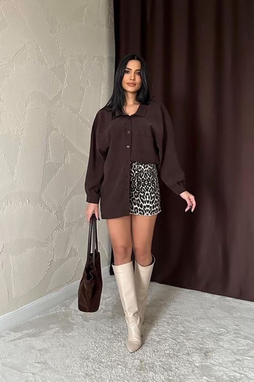 Kahverengi Salaş Gömlek