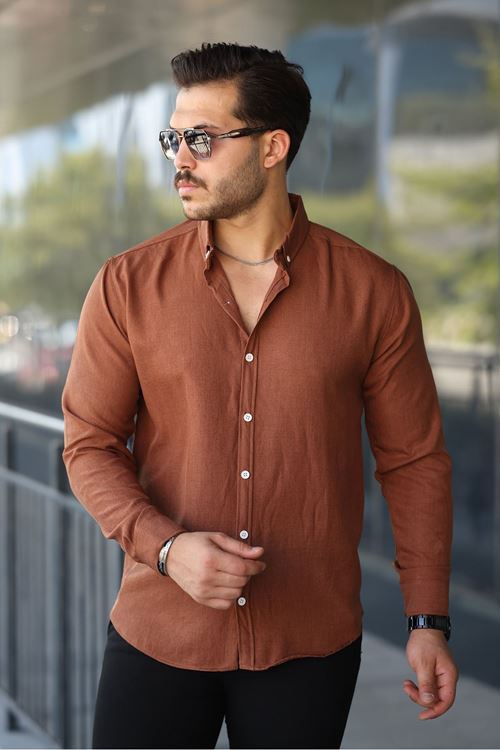 Erkek Uzun Kollu Regular Sofya Keten Gömlek