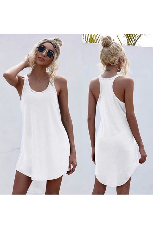 Kadın Kolsuz Halter Yaka Viskon Mini Elbise