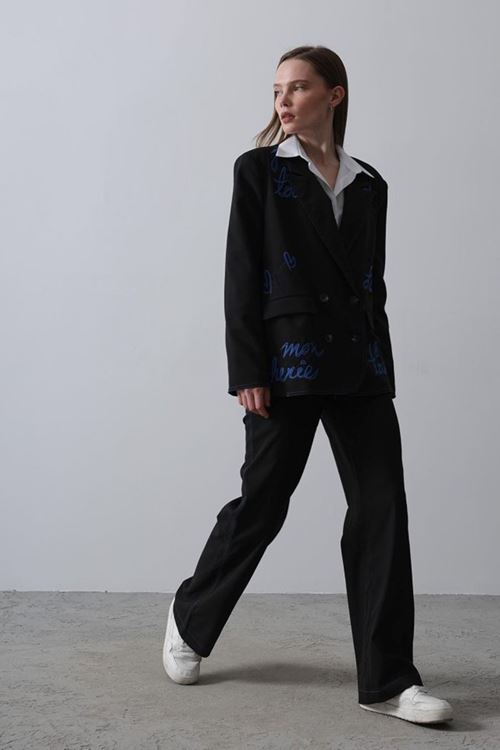 Kalpli Ceket Takım - Siyah