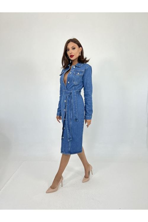 6783 KOT ELBİSE-MAVİ