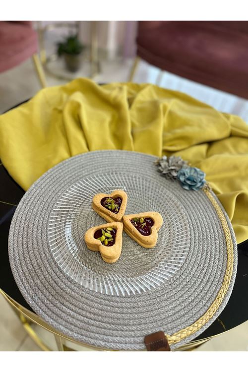 DecoHandy 39cm Çiçekli Jüt Örme Supla Amerikan Servis