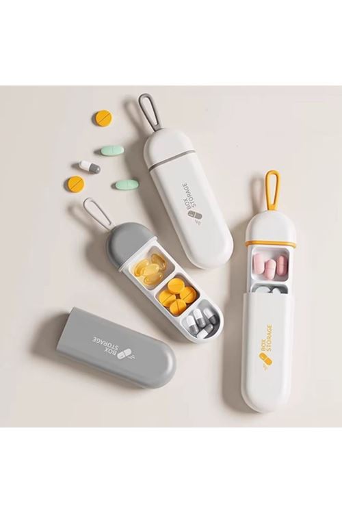 3 Bölmeli Seyahat Tipi İlaç Saklama Kutusu