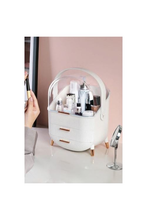 Çekmeceli Kozmetik Organizer Beyaz