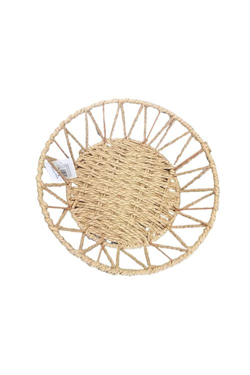 Doğal Örgü Yuvarlak Sepet