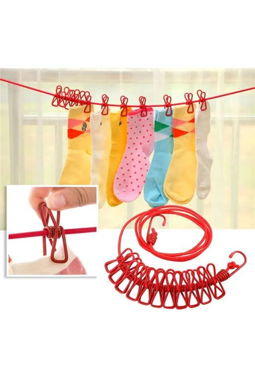 Taşınabilir Pratik Mandallı Çamaşır İpi