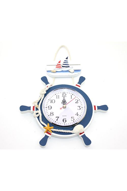 Ahşap Marin Dümenli Saat Model 2