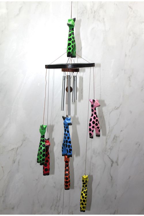 Ahşap Zürafalı Rüzgar Çanı