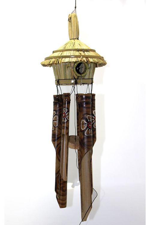 Hasır Kuş Yuvalı Bambu Çan 50 cm