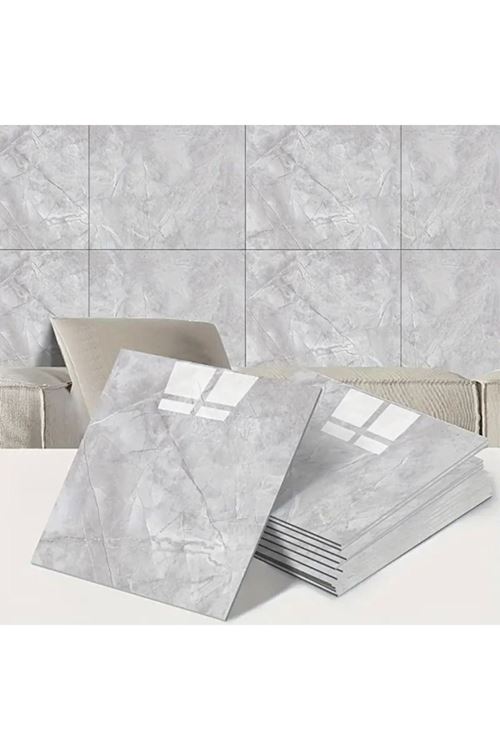 Gri Mermer Desen Duvar Sticker (30x30)